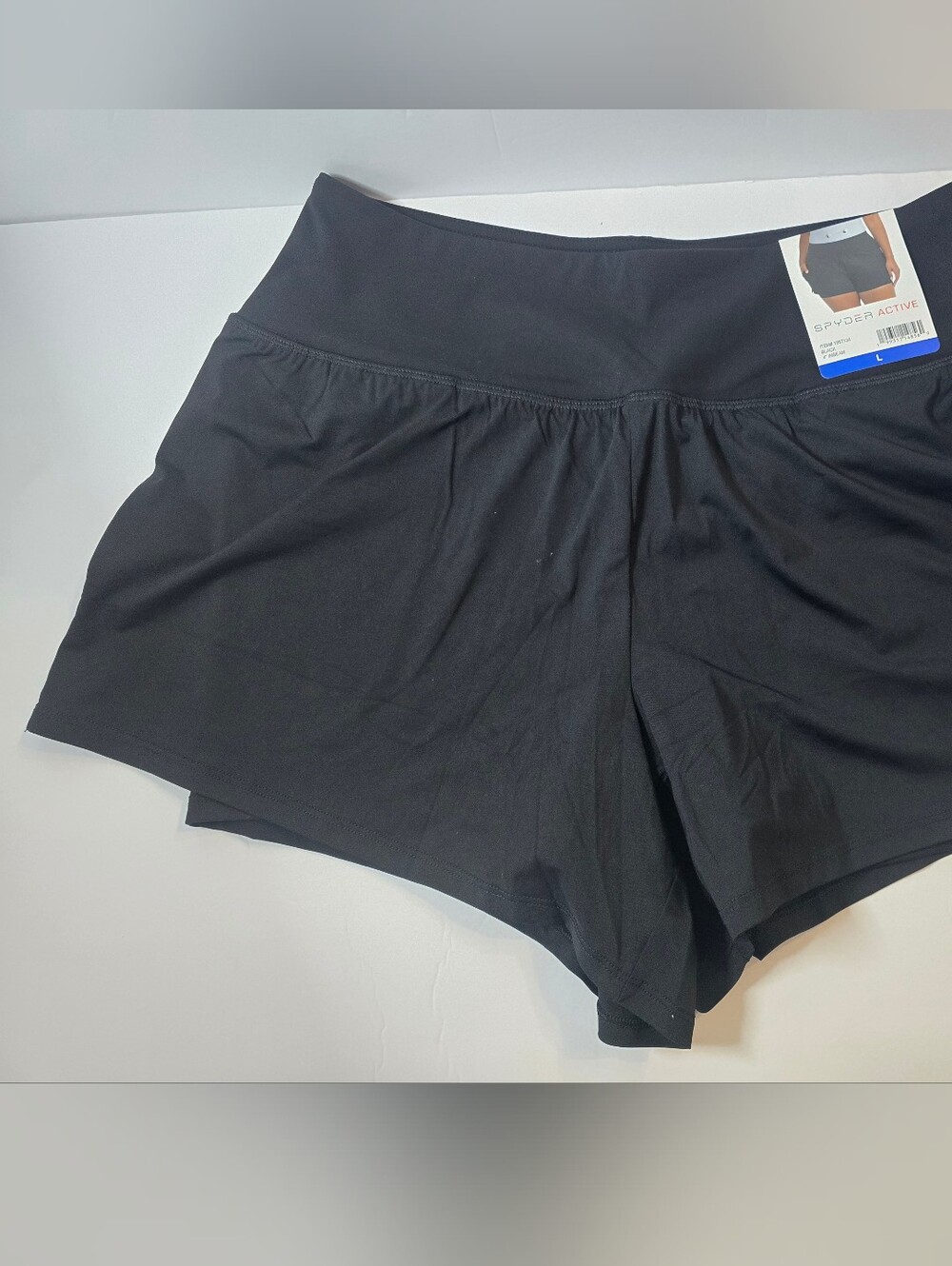 Spiderman Black Athletic Shorts with High Waistband